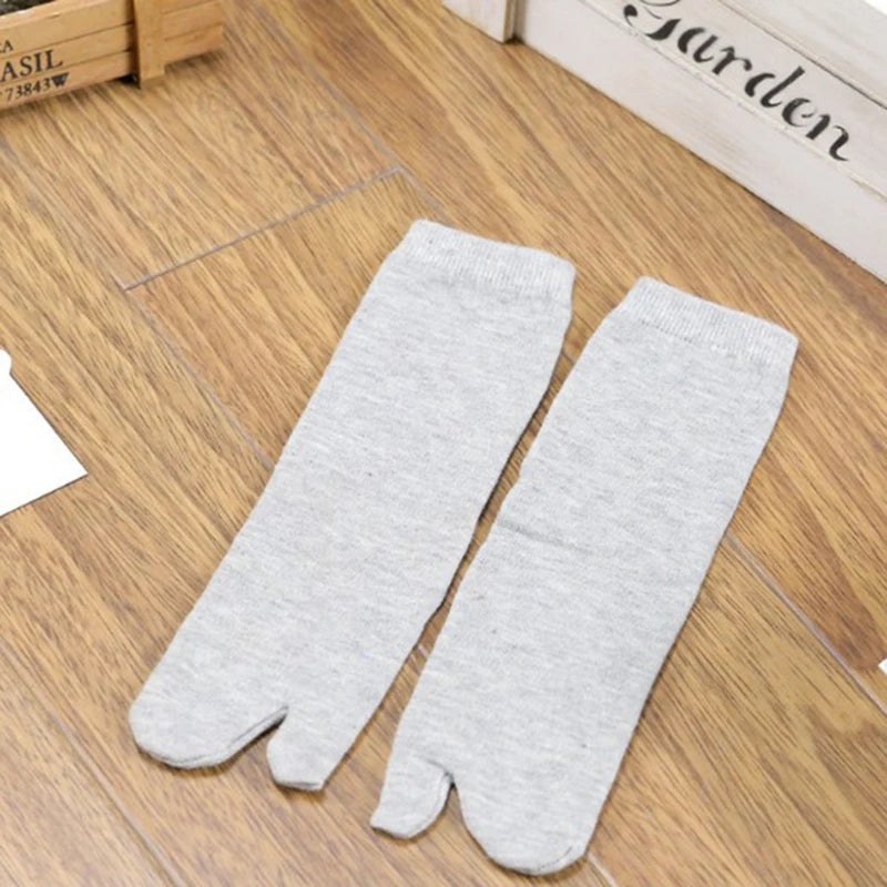 Bamboo Japanese Men And Women Summer Fiber Two Finger Socks Black Kimono Flip Flop Sandal Split Ninjia White Tabi Toe Socks