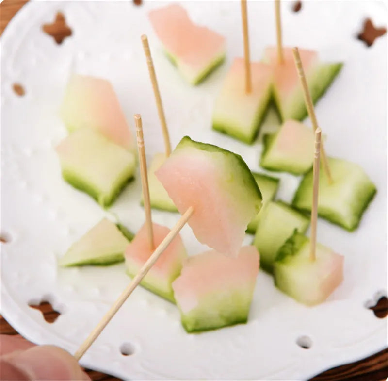 200PCS/Box Bamboo Toothpick Disposable Natural Toothpicks Family Restaurant Accessories Fruit Single Sharp Tooth Sticks