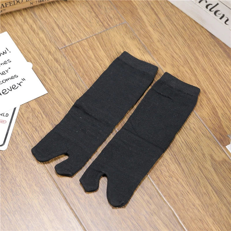 Bamboo Japanese Men And Women Summer Fiber Two Finger Socks Black Kimono Flip Flop Sandal Split Ninjia White Tabi Toe Socks