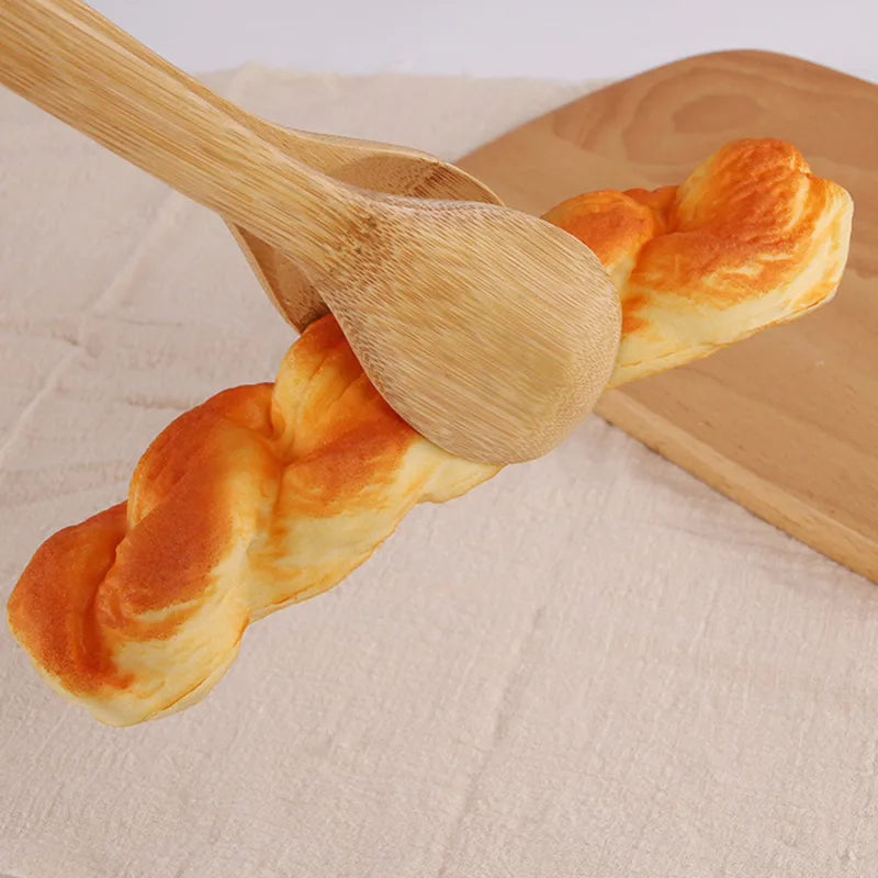 Bamboo Food Tongs Anti-burns Outdoor Barbecue Bread Baking Tool Basic Home Kitchen Utensil
