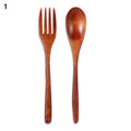 New Portable Reusable Wooden Cutlery Bamboo Flatware  With Bags Spoon Fork Cutter Dinnerware Tableware Dinnerware Sets