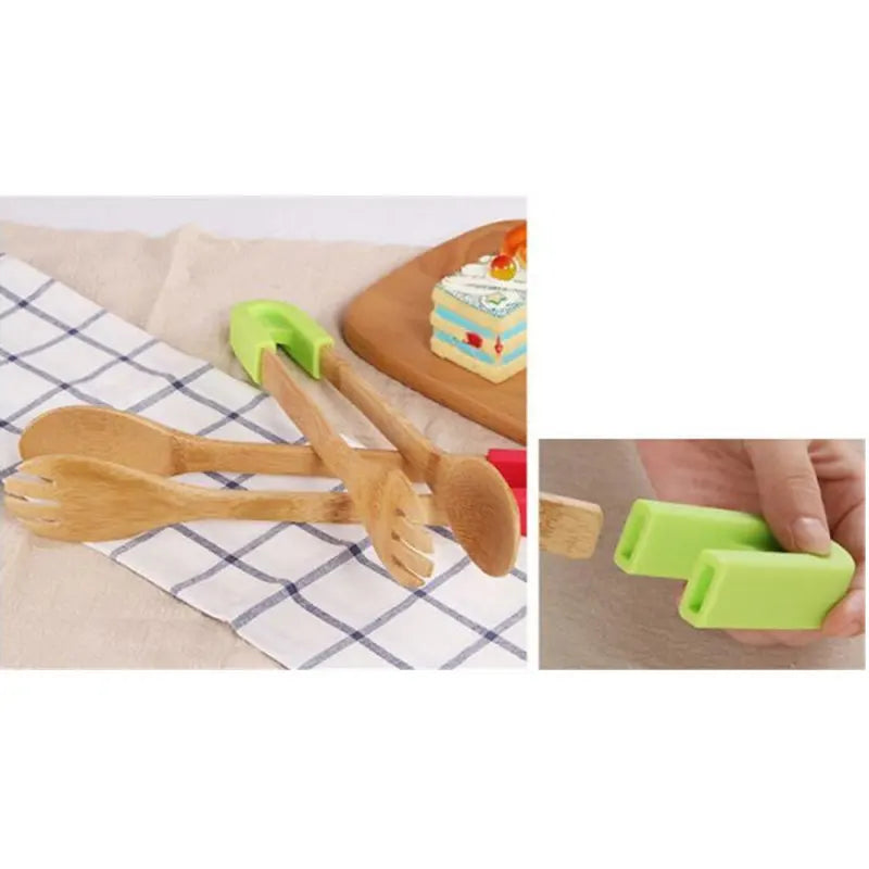 Bamboo Food Tongs Anti-burns Outdoor Barbecue Bread Baking Tool Basic Home Kitchen Utensil