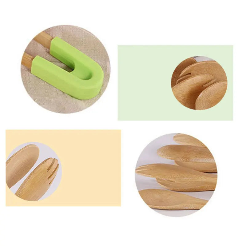Bamboo Food Tongs Anti-burns Outdoor Barbecue Bread Baking Tool Basic Home Kitchen Utensil