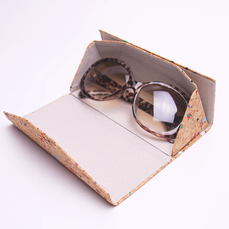 Eco Friendly Portugal Natural Cork Eyeglasses Box Foldable Wooden Eyewear Storage Cases for Women Men Vegan Popular Gift