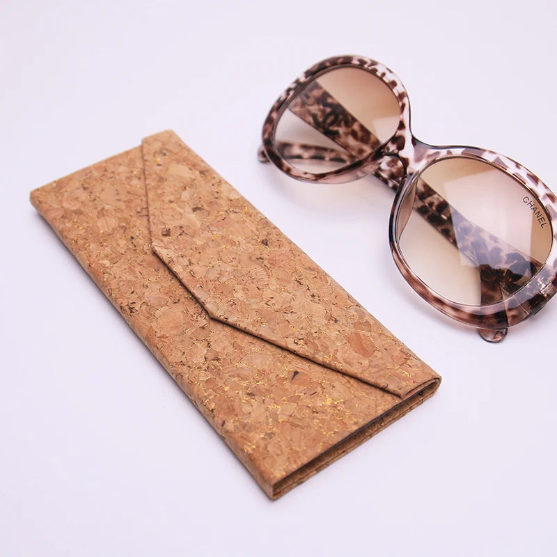 Eco Friendly Portugal Natural Cork Eyeglasses Box Foldable Wooden Eyewear Storage Cases for Women Men Vegan Popular Gift