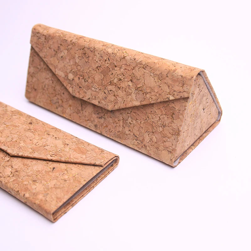 Eco Friendly Portugal Natural Cork Eyeglasses Box Foldable Wooden Eyewear Storage Cases for Women Men Vegan Popular Gift