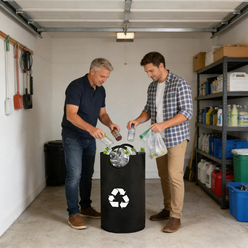 82L Oxford Folding Storage Recycling Garbage Can