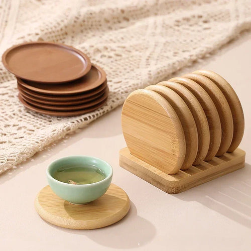 Bamboo Base Coaster Set