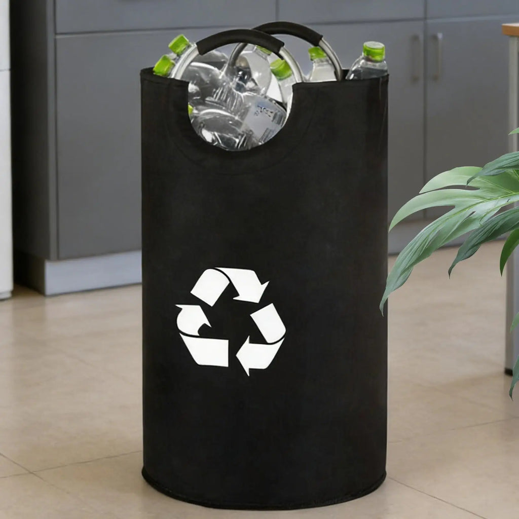 Indoor Recycling Bins For Kitchen 82L Oxford Folding Storage Recycling Garbage Can For Home Dorm Laundry Room Garage Bedroom