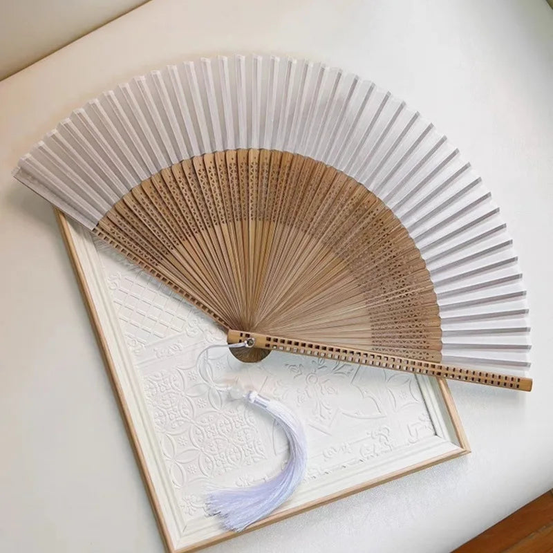 New Bamboo Folding Fan Chinese StyleFan Classical Carving Craft Fans Portable Summer Female Dance Hand Held Fan Gift Home Decor