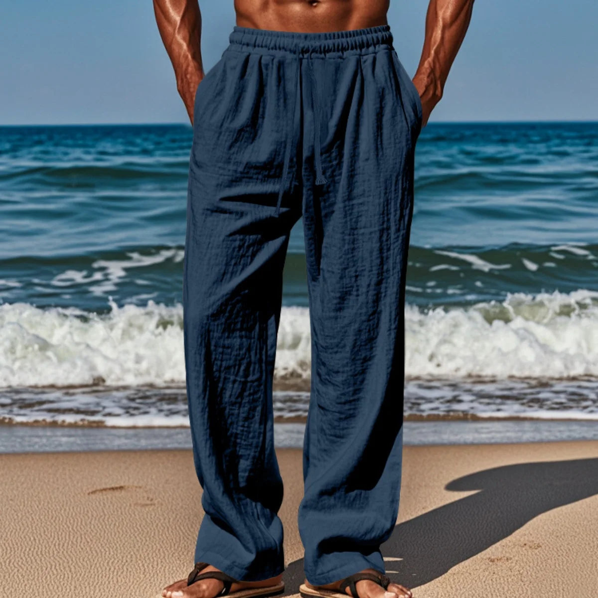 Men's New Cotton Hemp Casual Pants