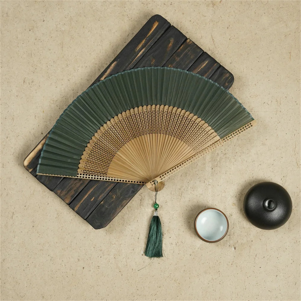 New Bamboo Folding Fan Chinese StyleFan Classical Carving Craft Fans Portable Summer Female Dance Hand Held Fan Gift Home Decor