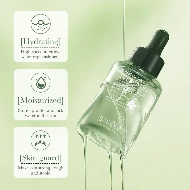 Avocado Face Essence Organic Shea Butter Moisturizing Anti-Aging Repairing Nourish Smooth Facial Serum Skin Care