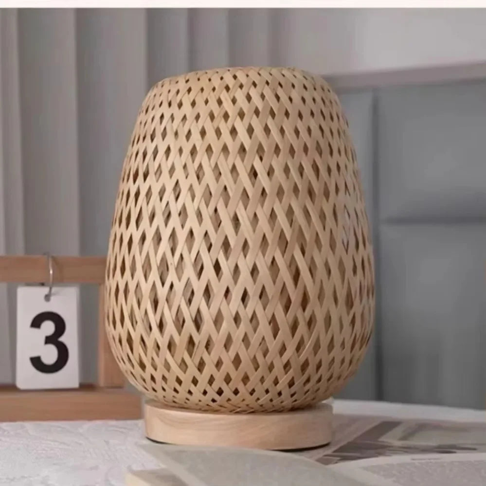 Bamboo Woven lamp Simple Bedroom Study Table Lamp Bedside Table Lamp Bamboo art Warm Decoration Desktop Decoration Table Lamp