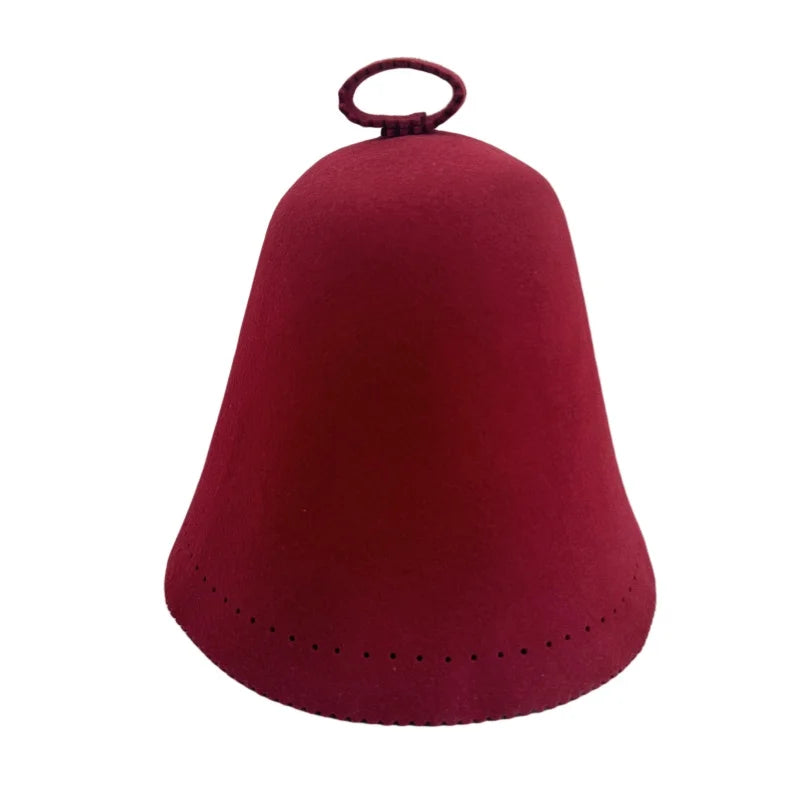 Seamless 100% Australian Wool Colored Cooling Sauna Hat Elegant Sustainable Shower Cap Green for Men and Women