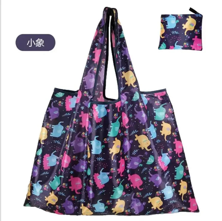 Reusable Shopping Bags Foldable Large Size Women Shopping Bags Totes Heavy Duty Washable Cloth Grocery Bags Eco-Friendly Bags