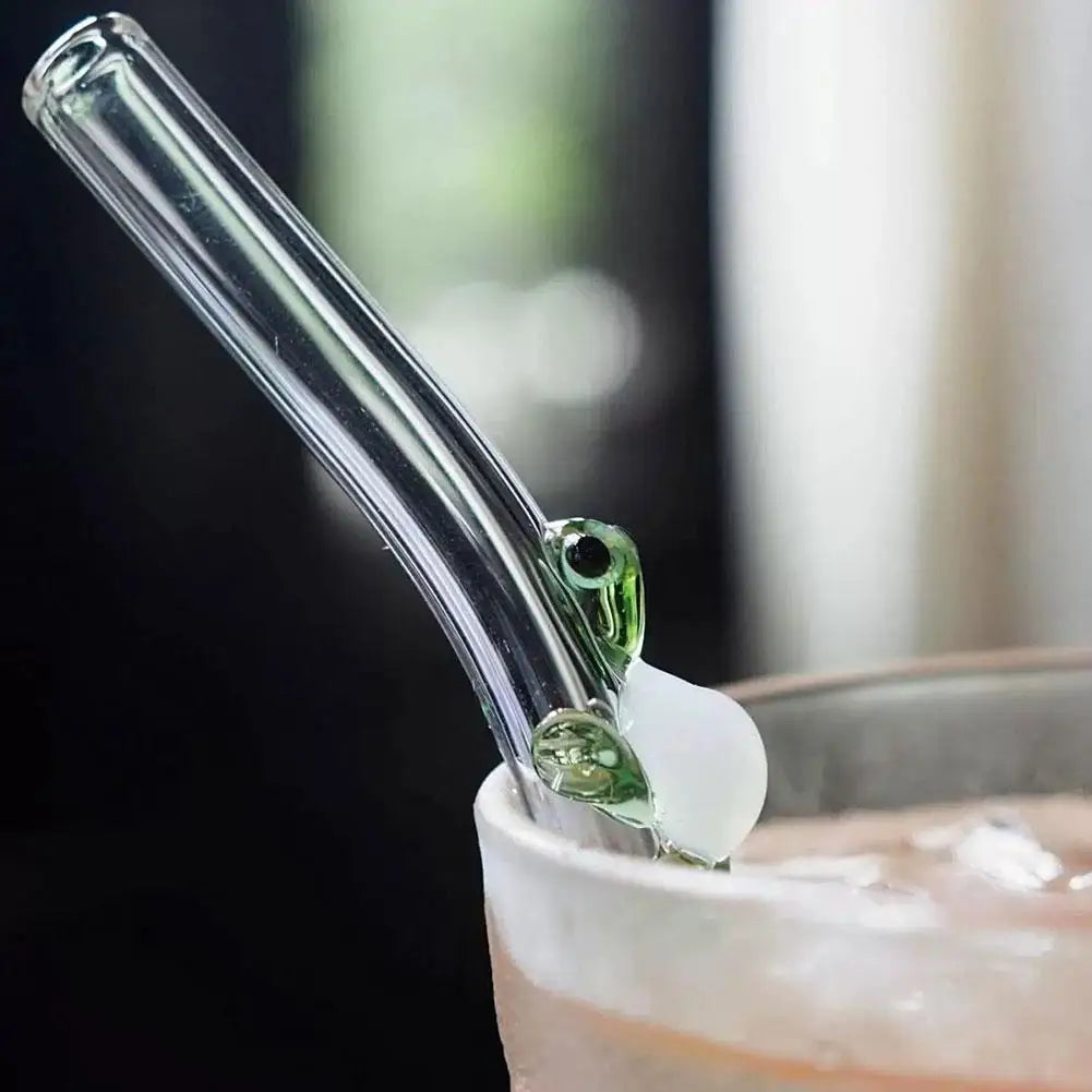 Reusable Glass Straws Eco Friendly Drinking Straws for Smoothies Cocktails Trendy Bar Accessory for Coffee Mug Tea Beer
