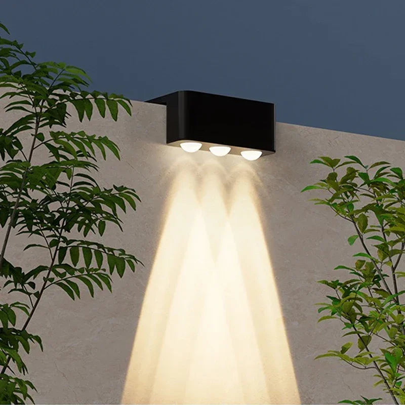 Set of solar powered wall lights