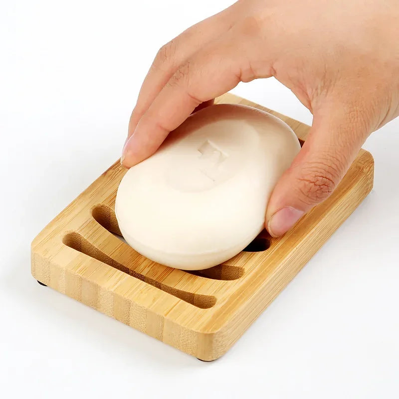Bamboo Case Tray Wooden Prevent Mildew Drain Soap Box Natural Bamboo Tools Bath Soap Holder Container Bathroom Washroom Tools