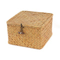 Eco-Friendly Sea Grass Wicker Shelf Baskets with Lid