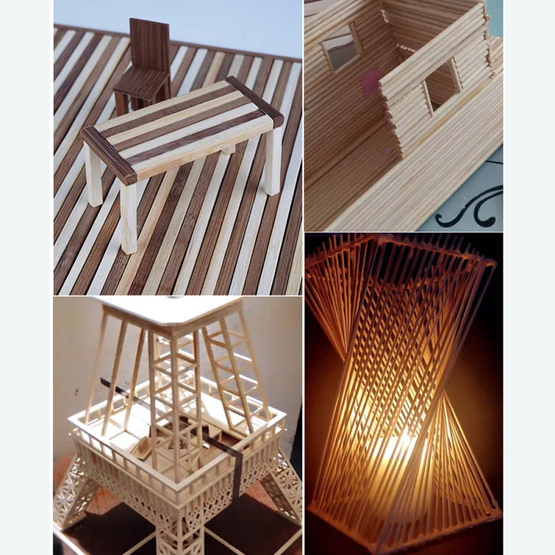 10PCS-100PCS/Lot Bamboo Wood DIY Building Model Material Handmade Craft Furniture Lantern Making Ornaments