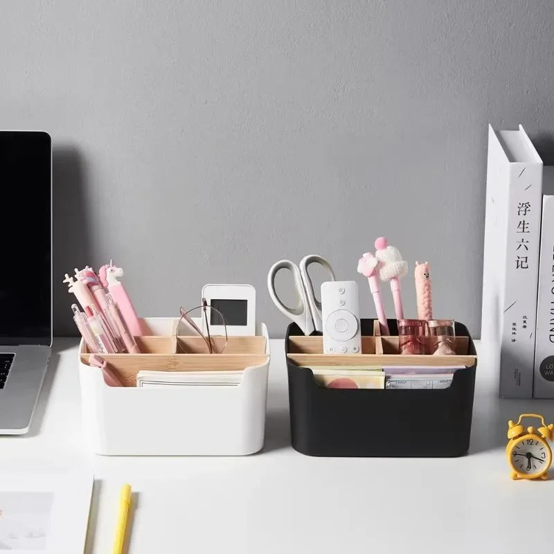 Sustainable Modular Wooden Organizer Box - Foldable Bamboo Basket for Home Storage, Bathroom Towels & Kitchen Essentials