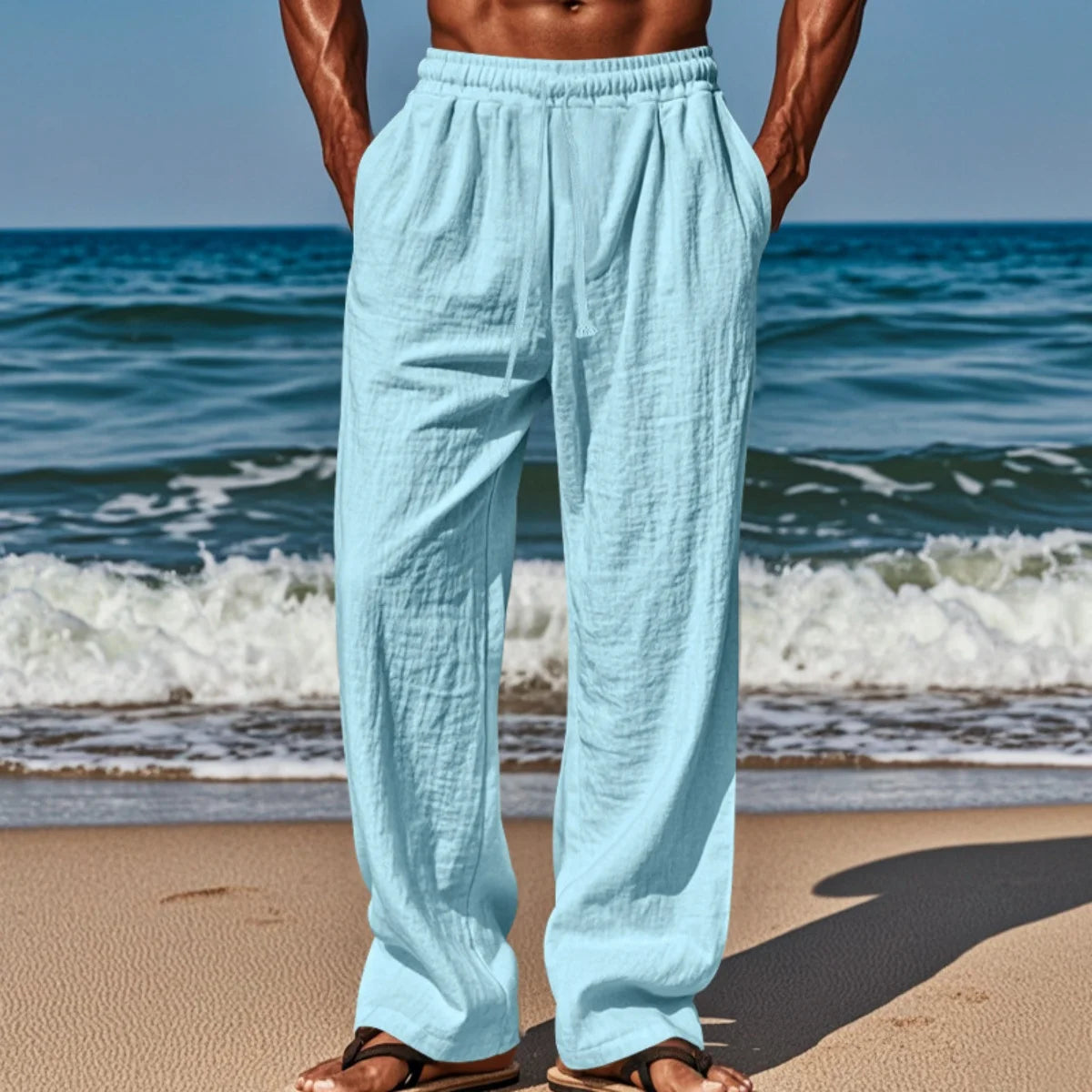 Men's New Cotton Hemp Casual Pants