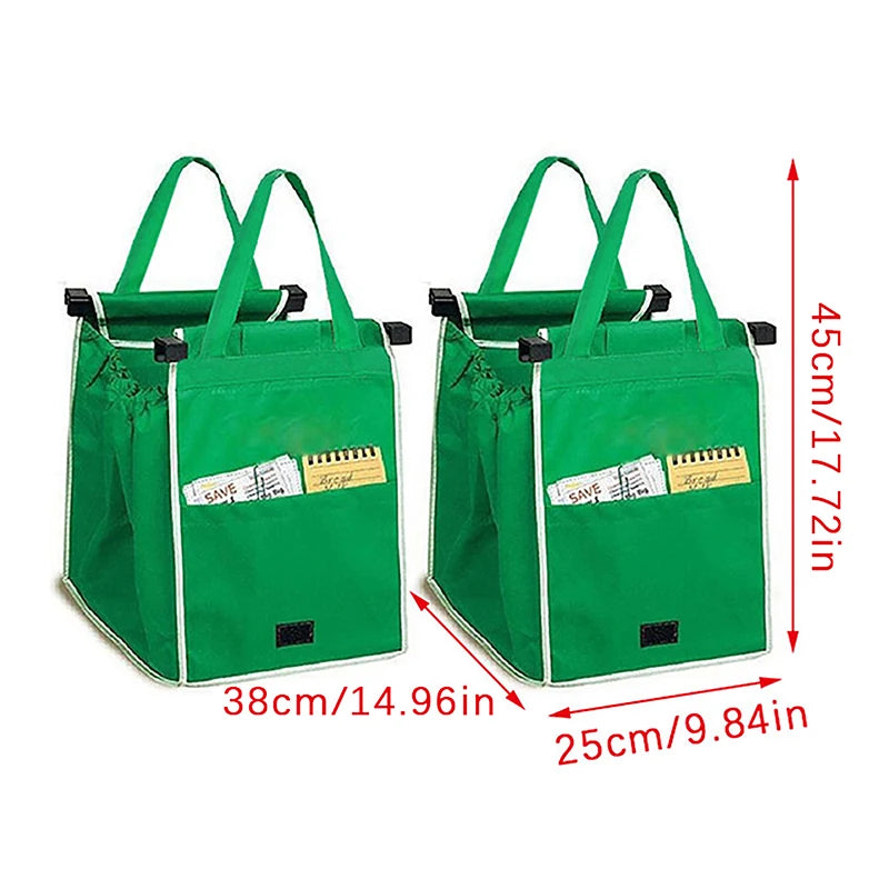 [F] Eco Friendly Trolley Tote Supermarket Shopping Bag Thicken Cart Bags Large Capacity Handbags Foldable Reusable Cart Bag