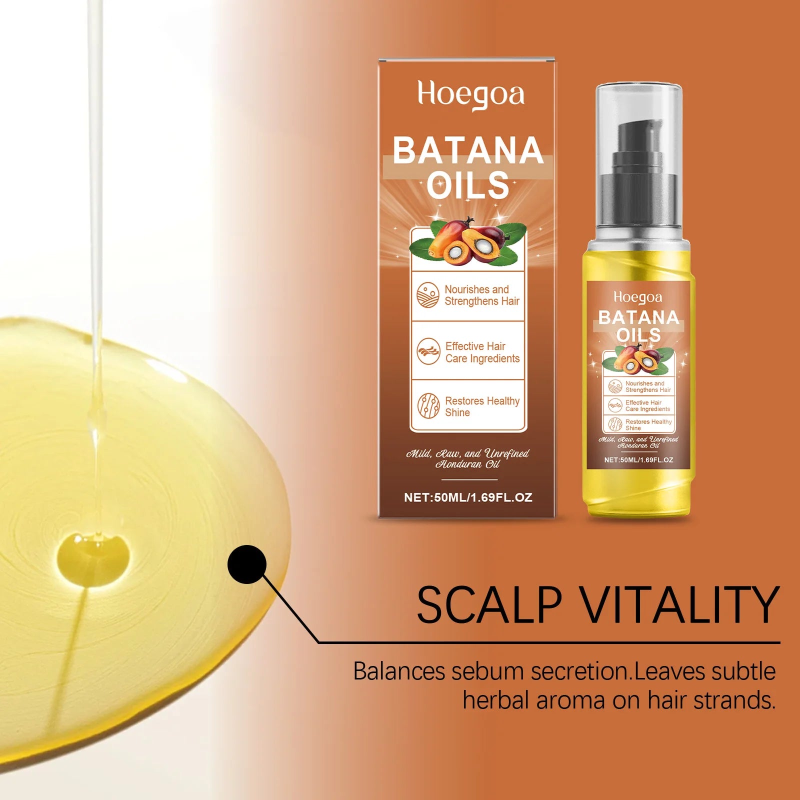 Organic Batana Oil Soothe Scalp Nourish Strengthen Hair Roots Prevent Hair Loss Improve Dry Damaged Hair Scalp Care Oil