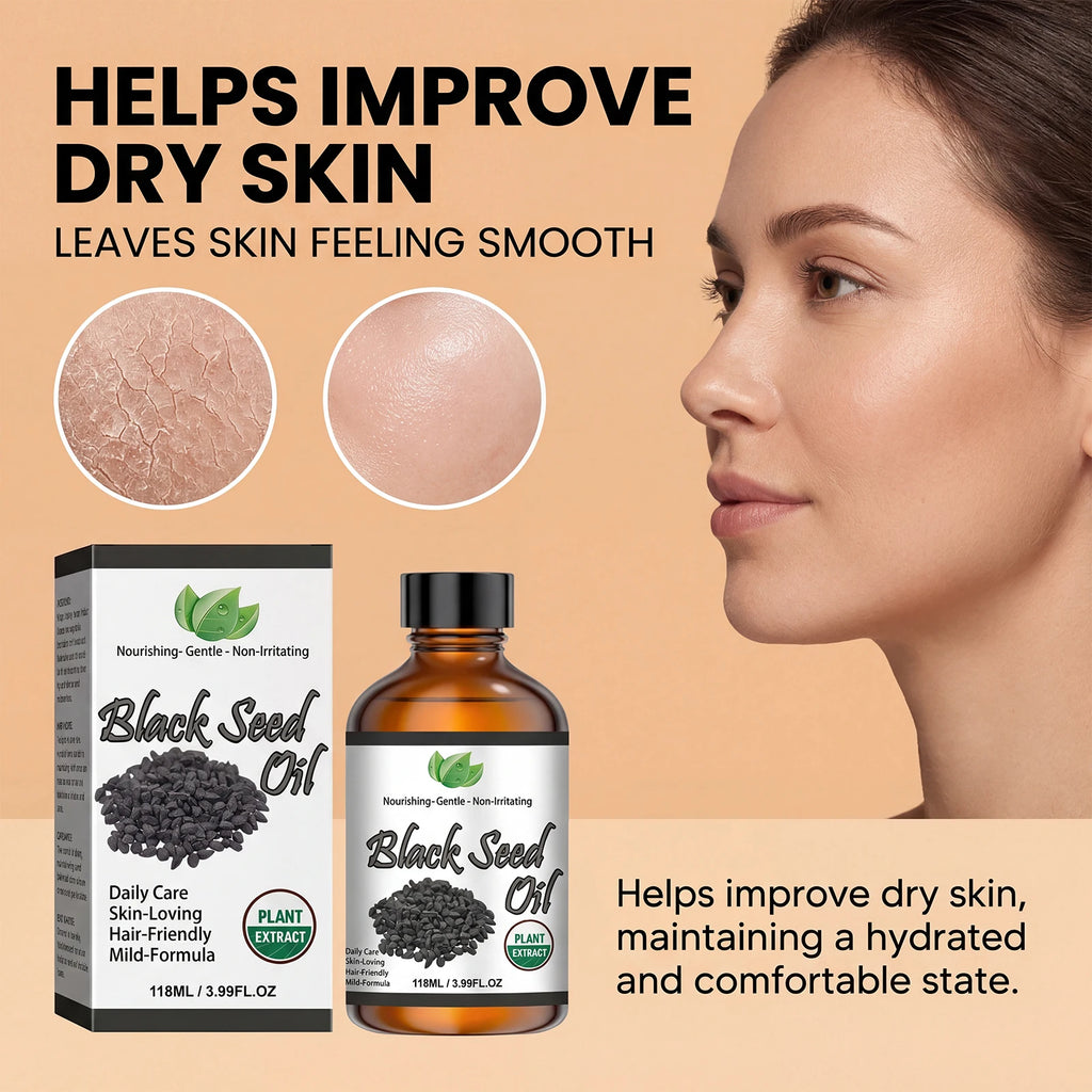Organic Black Seed Oil Hair,Body & Face Nourishing Moisturize Essence Oil Natural Smooth Skin Care Product Multi Effect Care Oil