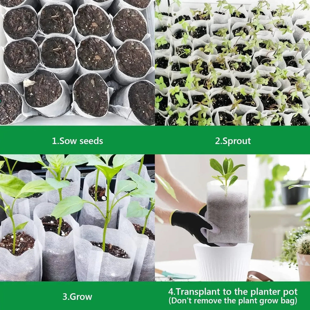 Eco-Friendly Fabric Seedling Bags Degradable Non-Woven Plant Pots for Gardening Breathable Nursery Containers for Vegetables