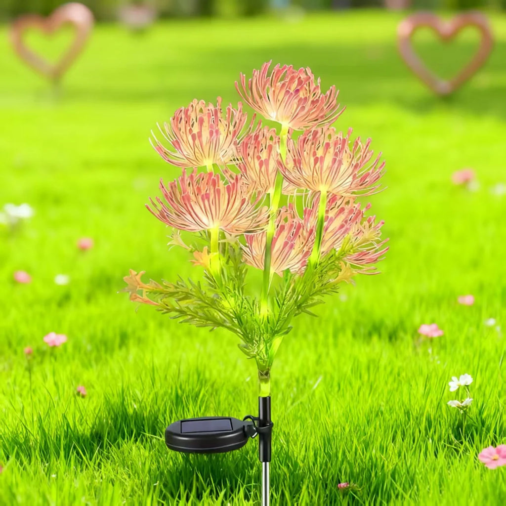 Solar Garden Lights Outdoor ,3-Heads Realistic Flower Solar Stake Lights Auto On/Off Decorative Lamp for Yard Patio Lawn Pathway