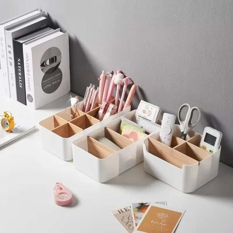 Sustainable Modular Wooden Organizer Box - Foldable Bamboo Basket for Home Storage, Bathroom Towels & Kitchen Essentials