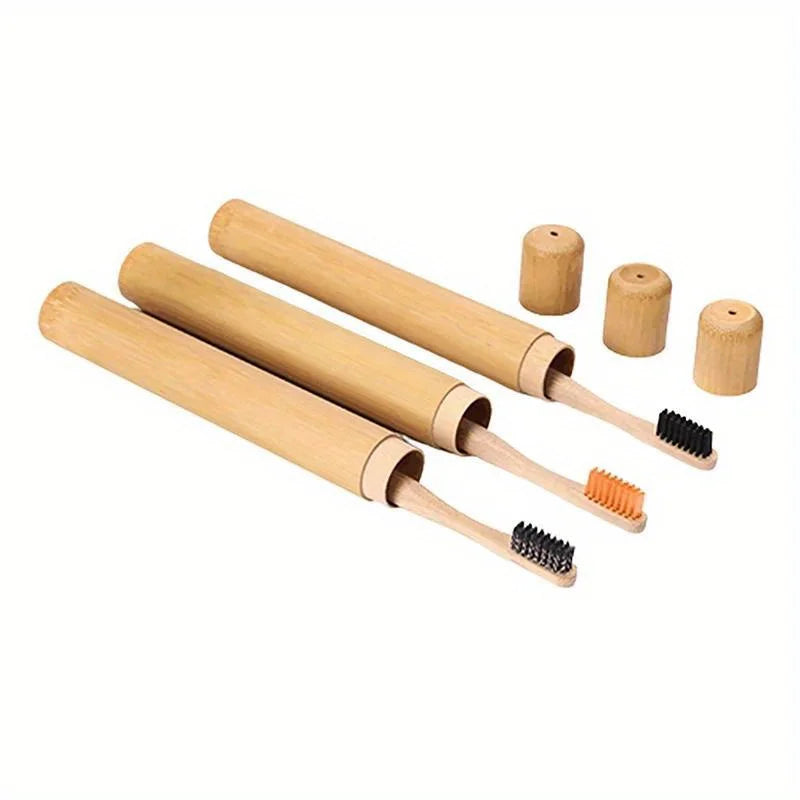 1Pc Bamboo Case Toothbrush Bamboo Tube for Adult Toothbrush Case Hand Made Tooth Brushes Accessories