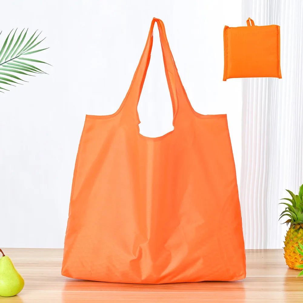  Reusable Bags Large Washable Market Shopping Bags Foldable Eco-Friendly Pocket Handbags For Travel Tote Bag Grocery Bag Pouch