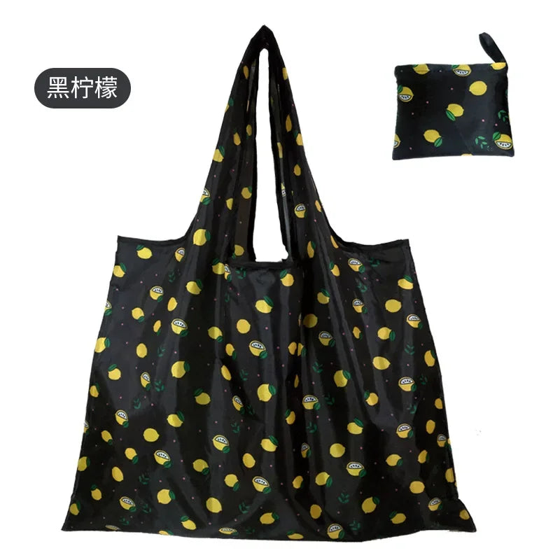 Reusable Shopping Bags Foldable Large Size Women Shopping Bags Totes Heavy Duty Washable Cloth Grocery Bags Eco-Friendly Bags