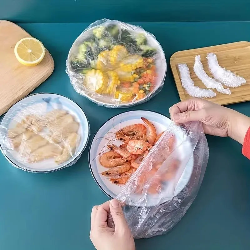 Reusable Disposable Food Cover Plastic Wrap Durable Elastic Food Lids for Bowls Elastic Plate Covers for Kitchen Food Saver Bag