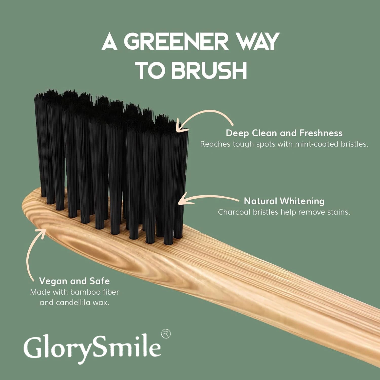 Bamboo Toothbrushes for Adults 4 Pack Wooden Toothbrush Set with Charcoal Infused Soft Bristles Natural Oral Care for Daily Use