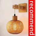 Bamboo Lantern Wall Lamp Natural Rattan Wicker E27 Chandeliers Hand-Woven Bamboo Room Decor Lampshades Wall Light Fixtures