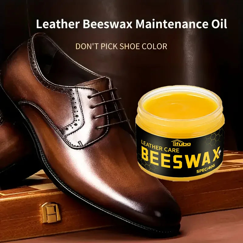 Ifubo Leather Care Beeswax, 100% Natural Beeswax Leather Polish For Shoes Bag Sofa, Multi-Purpose Leather Maintenance Wax