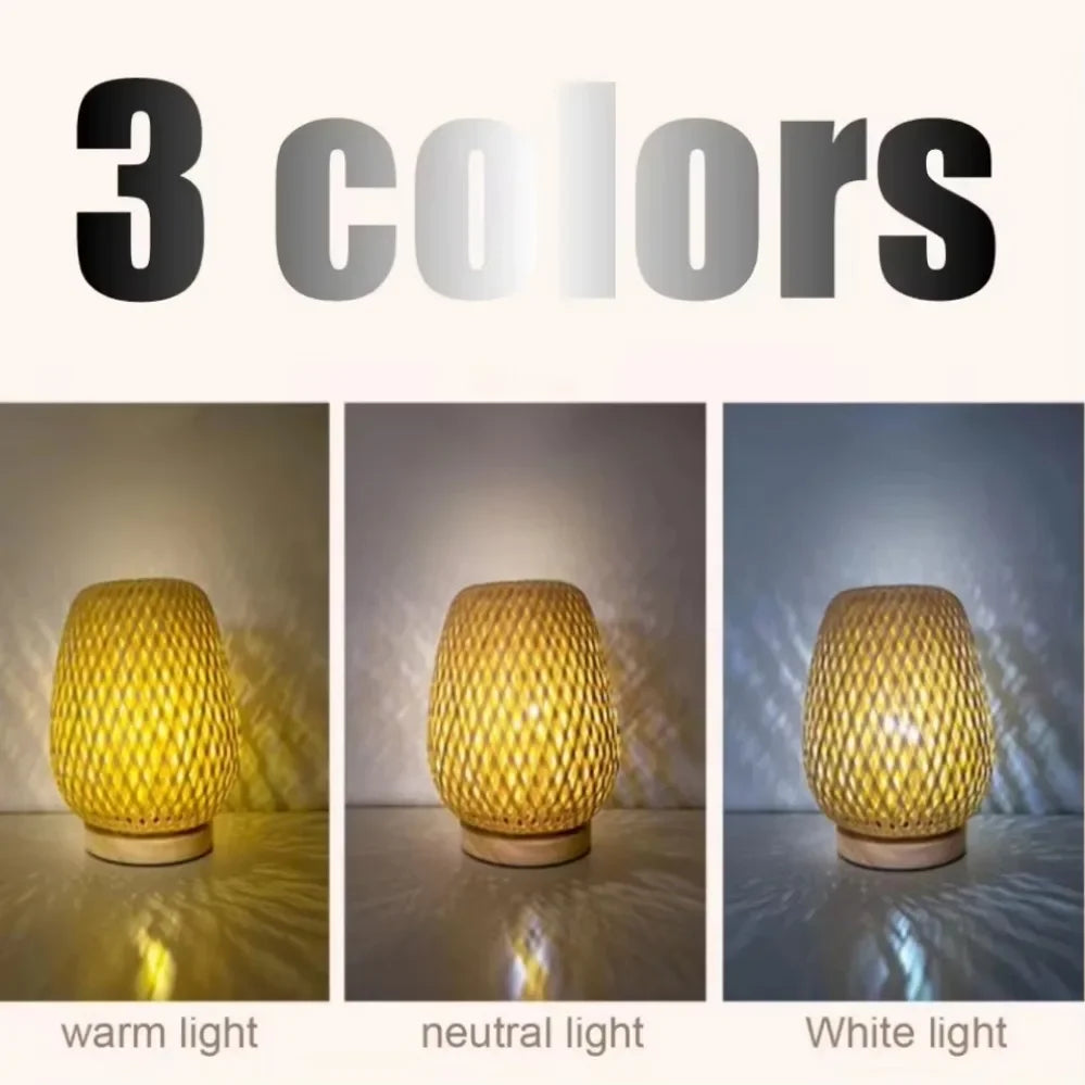 Bamboo Woven lamp Simple Bedroom Study Table Lamp Bedside Table Lamp Bamboo art Warm Decoration Desktop Decoration Table Lamp