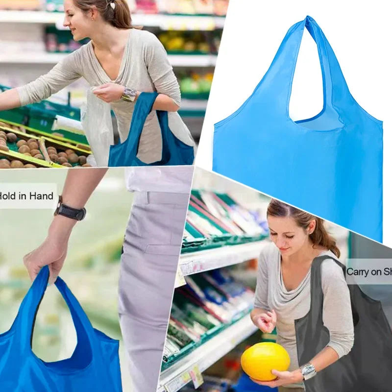 Reusable Foldable Shopping Bag Totes Eco Friendly Shopper Portable Large Capacity Shoulder Handbags Grocery Bags Folding