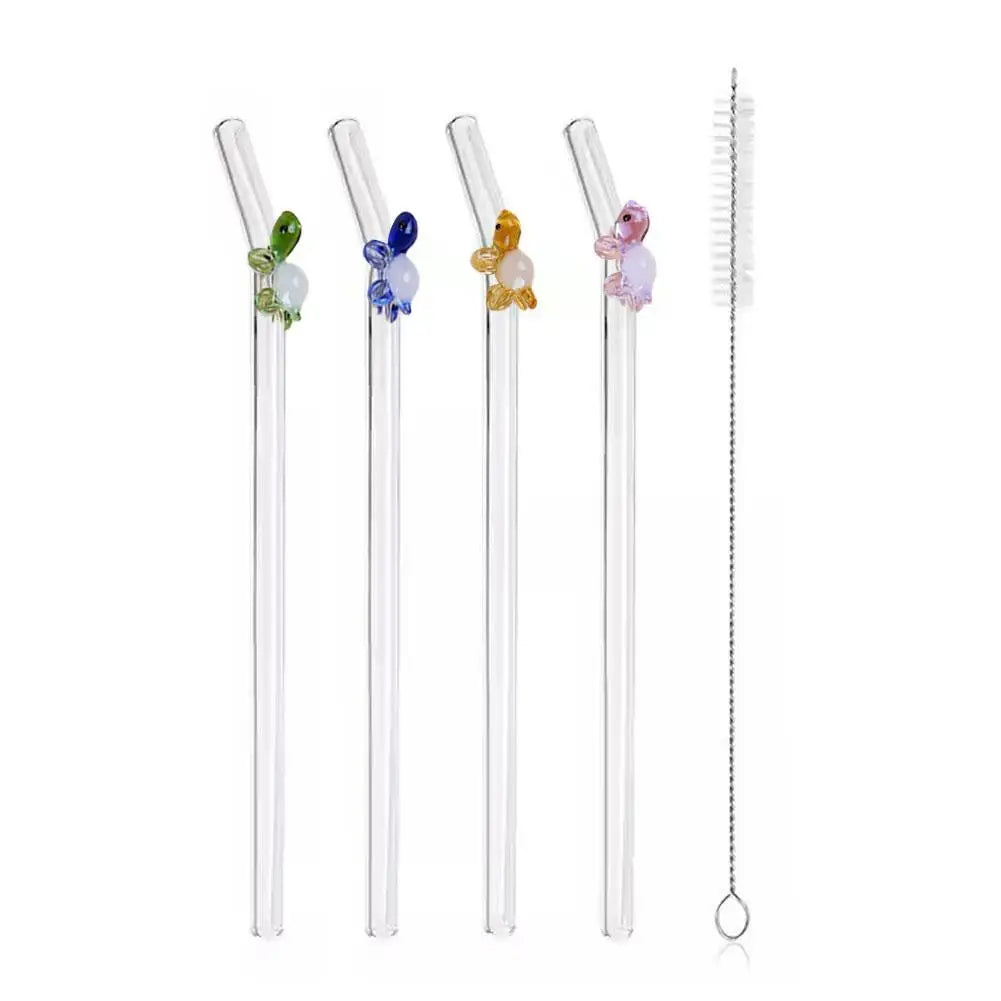 Reusable Glass Straws Eco Friendly Drinking Straws for Smoothies Cocktails Trendy Bar Accessory for Coffee Mug Tea Beer