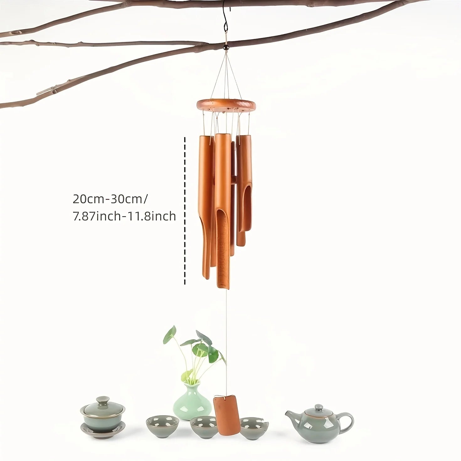 1 bamboo wind chime, with a deep color tone, is an ideal choice for home decoration and suitable as a gift for any occasion