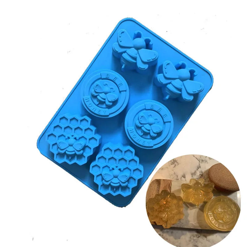 Bee Silicone Mold For Soap Making Supplies Honeybee Homemade Bath Bombs Wax Metls Beeswax Lotion Bars Chocolate Candle Tools