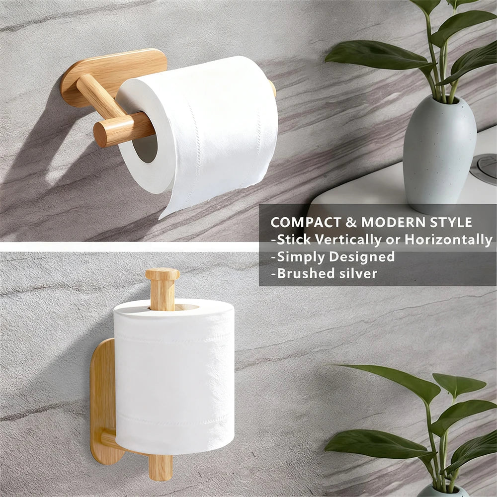 Eco-friendly wood grain Multi-Hook Effortlessly hang towels toilet paper, keys small tools Space-saving design with strong load