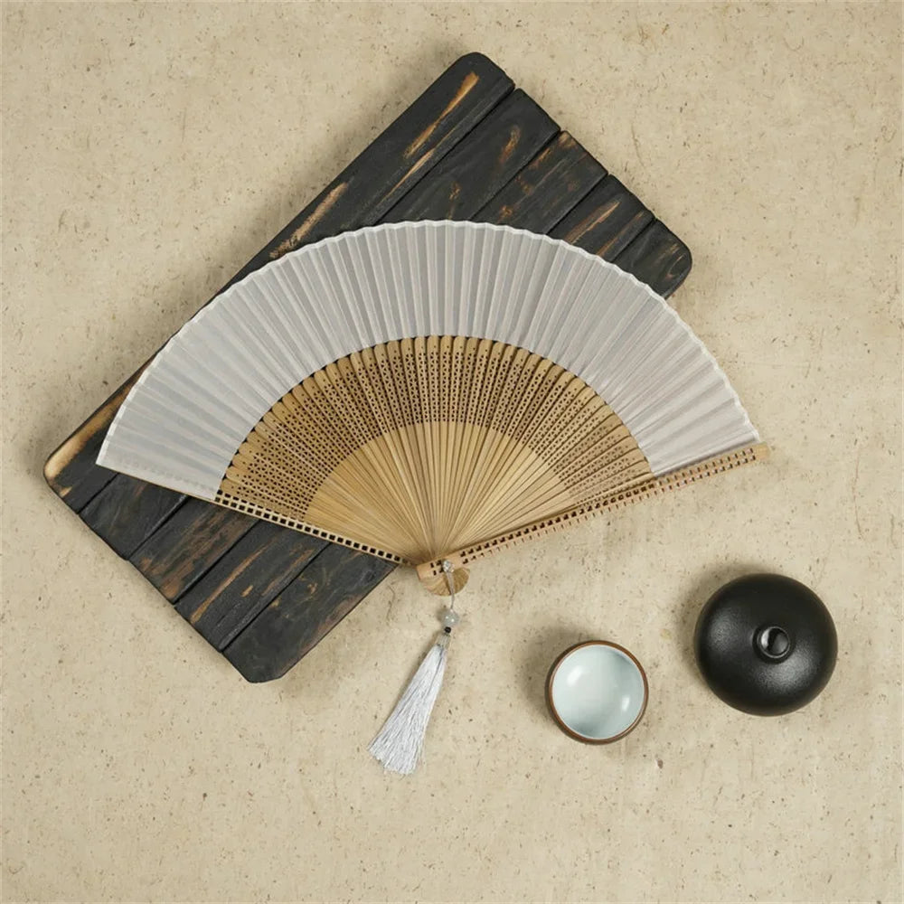 New Bamboo Folding Fan Chinese StyleFan Classical Carving Craft Fans Portable Summer Female Dance Hand Held Fan Gift Home Decor
