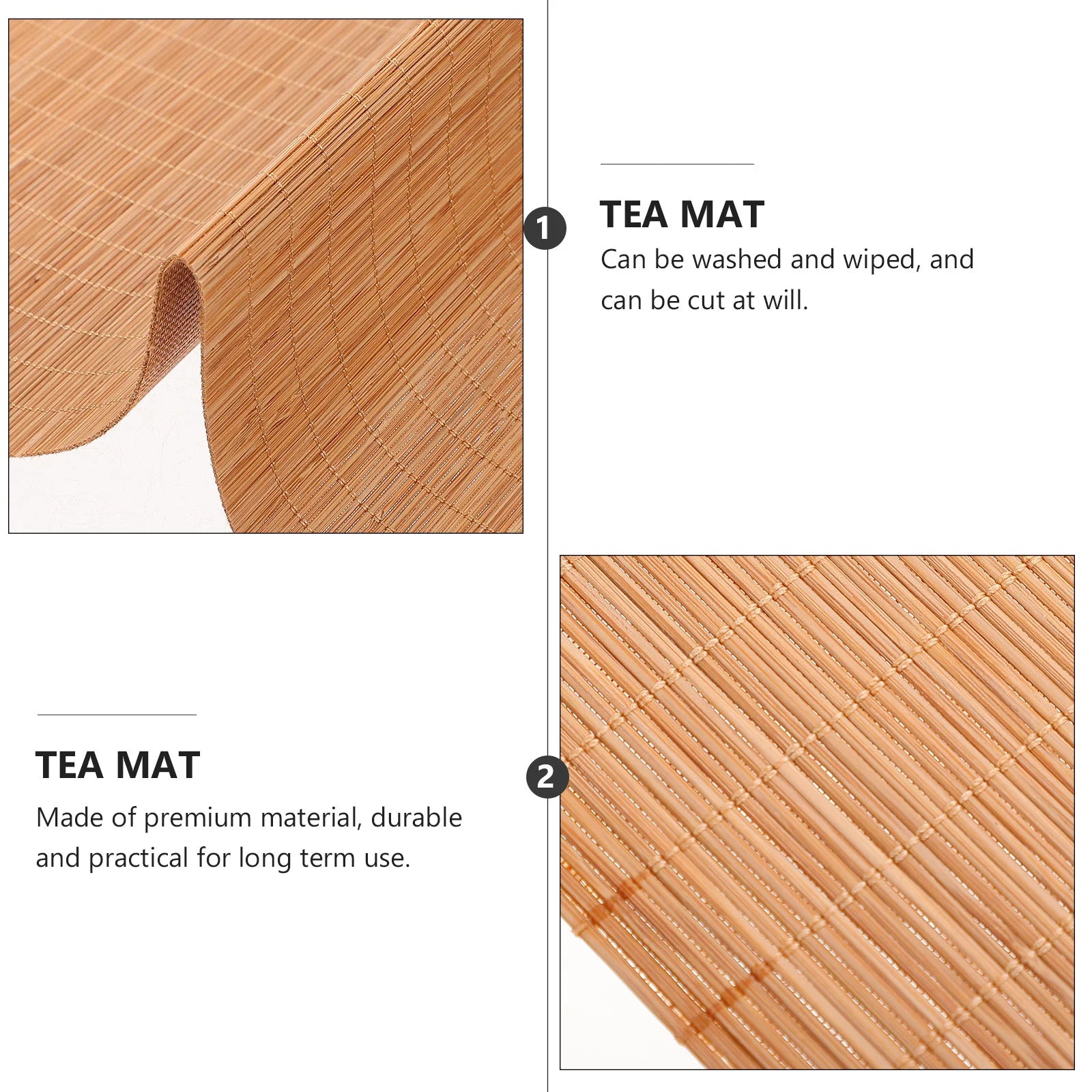 Bamboo Tea Mat Table Runner for House Coffee Curtain Placemat Cushion Rectangle