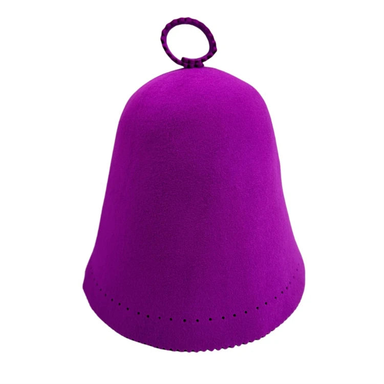 Seamless 100% Australian Wool Colored Cooling Sauna Hat Elegant Sustainable Shower Cap Green for Men and Women