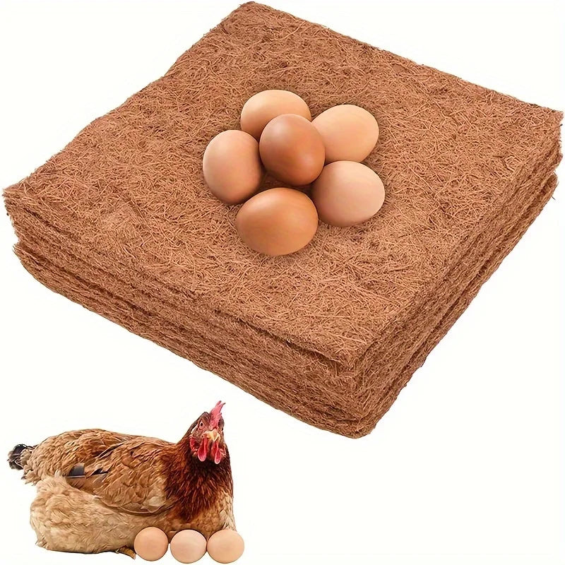 Eco-Friendly Coconut Coir & Palm Fiber Chicken Nesting Pads - Reusable Hens Bedding Mats for Egg Laying, Durable Poultry Coop